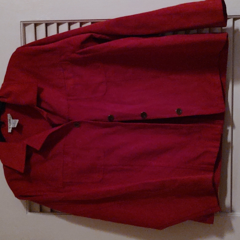 Vintage- H Look Red Brushed Suede Feel Jacket with Shoulder Pads